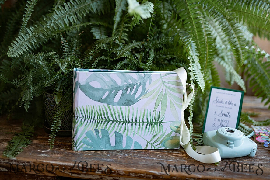 HOCHZEITS-GÄSTEBÜCHER Instax Sofortbildbuch Grünes Hochzeits-Gästebuch, Grünpflanzen Monstera Sofortbildbuch Instax • Farn Boho Hochzeitsfoto-Gästebuch