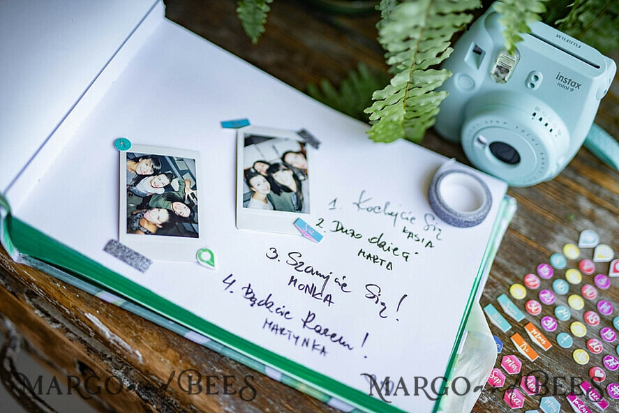 HOCHZEITS-GÄSTEBÜCHER Instax Sofortbildbuch Grünes Hochzeits-Gästebuch, Grünpflanzen Monstera Sofortbildbuch Instax • Farn Boho Hochzeitsfoto-Gästebuch
