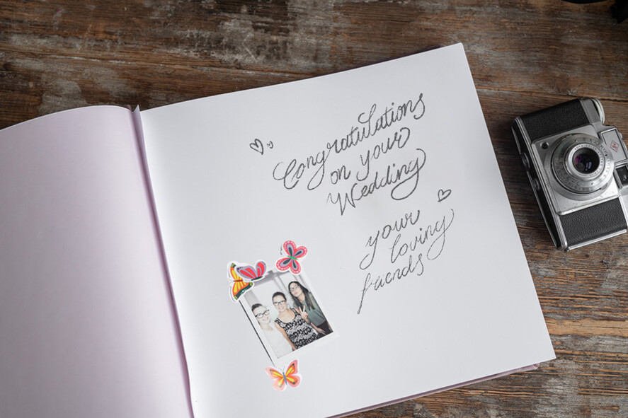 HOCHZEITS-GÄSTEBÜCHER Instax Sofortbildbuch samt personalisiertes Hochzeitsfotoautomatenbuch