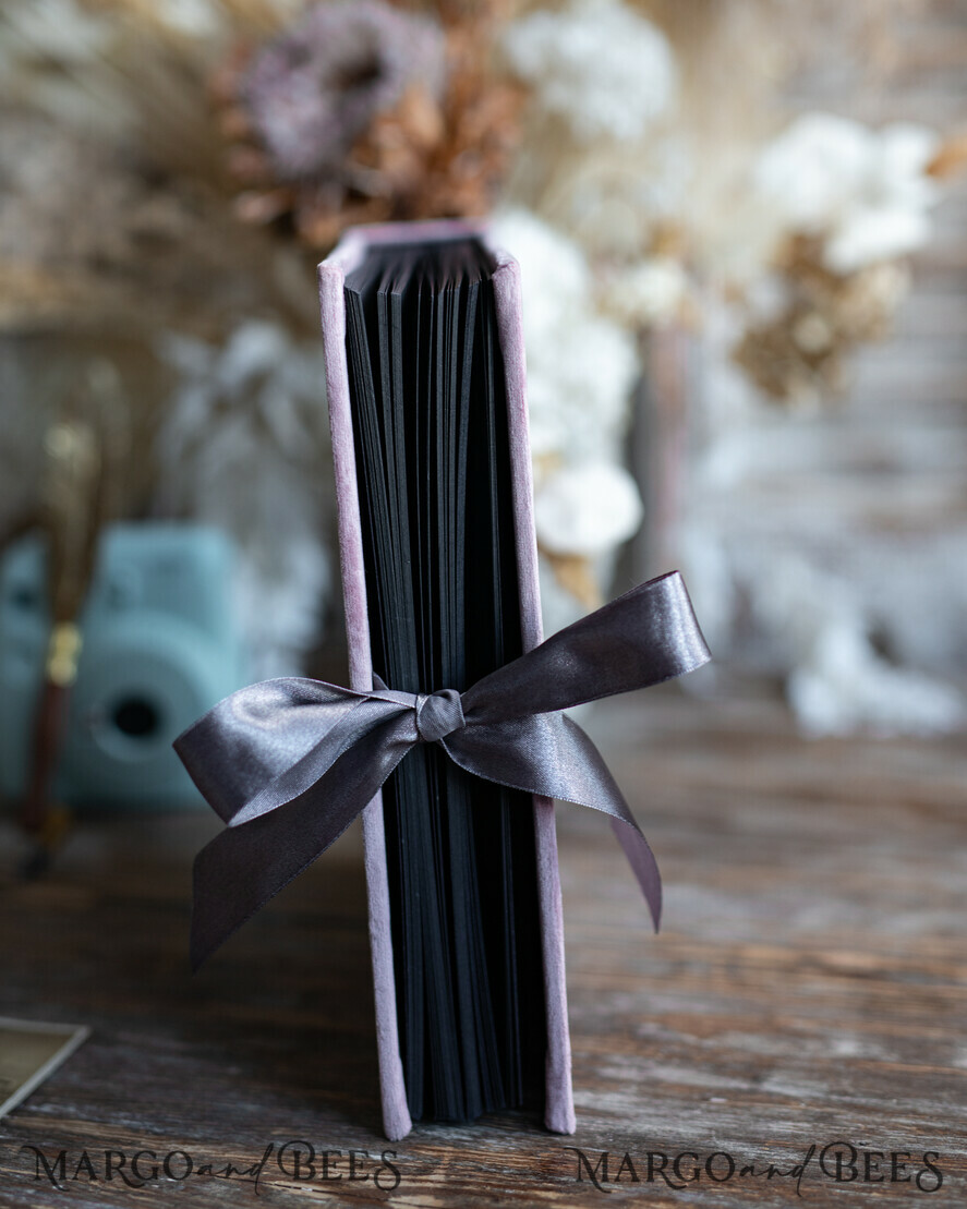HOCHZEITS-GÄSTEBÜCHER Instax Sofortbildbuch Luxuriöses Blush-Pink Hochzeitsgäste Buch, Pink-Gold Samt Sofortbildbuch, Elegantes Samt Instax Hochzeitsfoto-Gästebuch mit schwarzen Seiten.