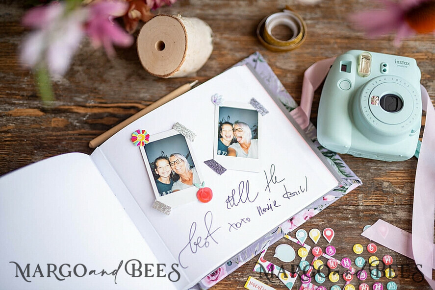 HOCHZEITS-GÄSTEBÜCHER Instax Sofortbildbuch Samt Instant-Fotobuch Boho Elegantes Instax Hochzeitsfoto-Gästebuch