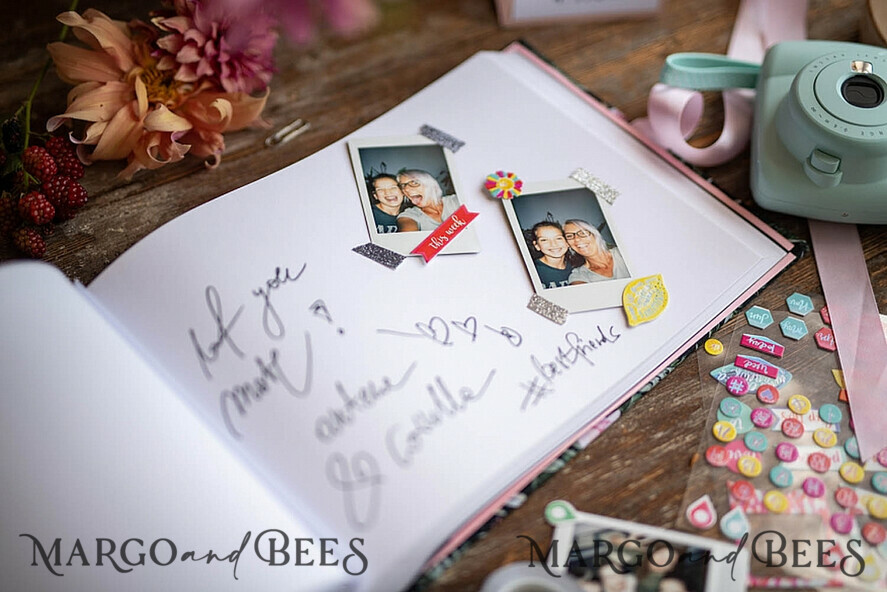 HOCHZEITS-GÄSTEBÜCHER Instax Sofortbildbuch Samt personalisiertes Hochzeits-Gästebuch Standbuch