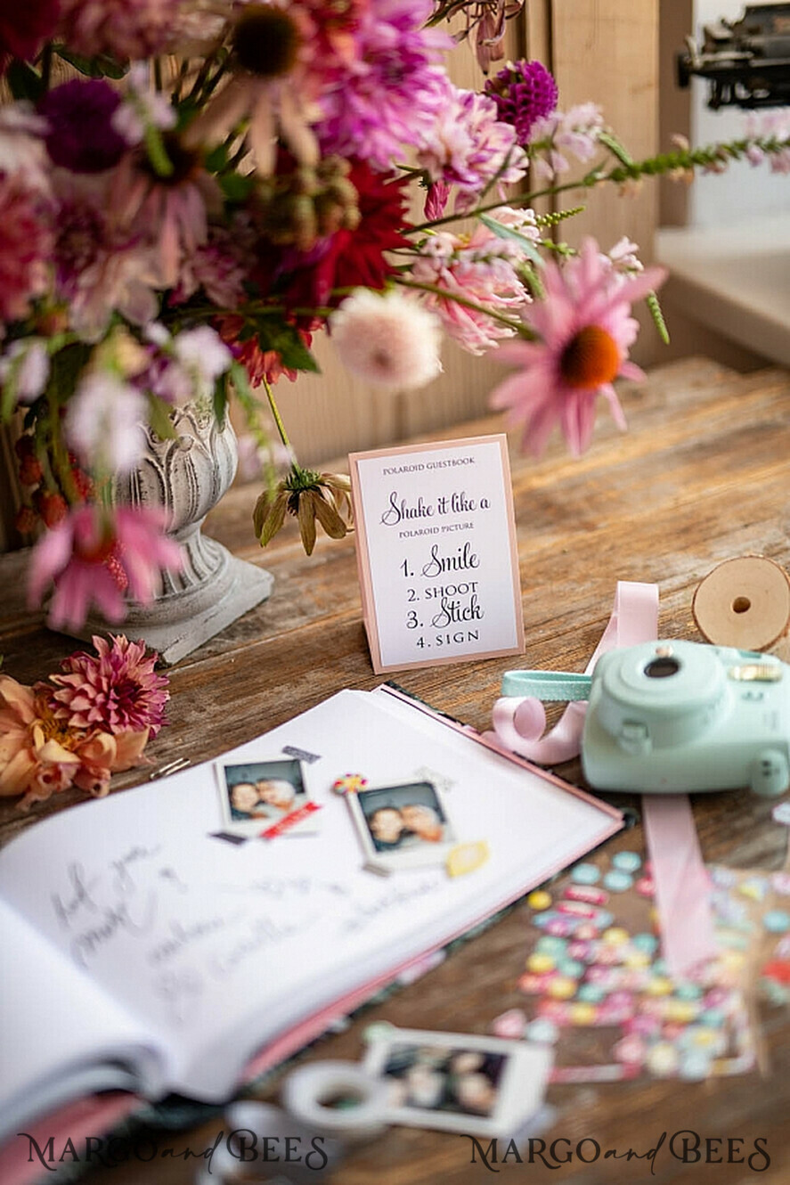 HOCHZEITS-GÄSTEBÜCHER Instax Sofortbildbuch Samt personalisiertes Hochzeits-Gästebuch Standbuch