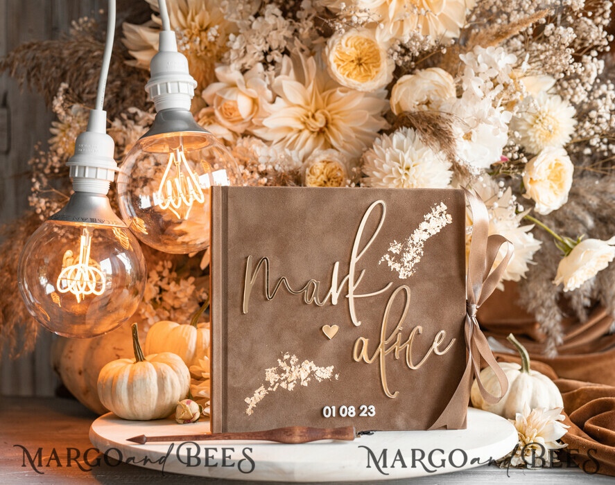 HOCHZEITS-GÄSTEBÜCHER Instax Sofortbildbuch Fall beige Gold Acryl Hochzeitsgästebuch personalisiert, Tan Taupe Samt Sofortbildbuch Boho elegant Instax Hochzeitsfoto Gästebuch, Erdfarbenes Acryl Instax Gästebuch Schild, Neutraler Samt Fotobuch.