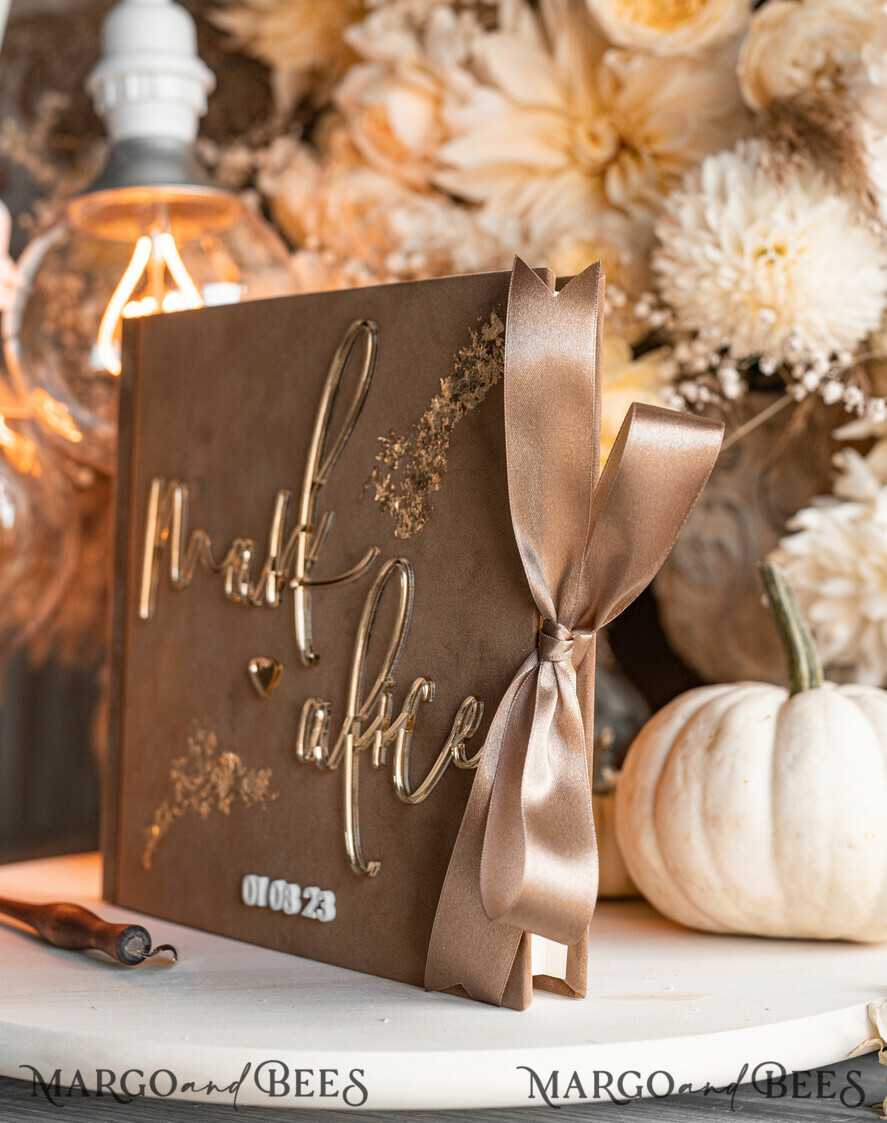 HOCHZEITS-GÄSTEBÜCHER Instax Sofortbildbuch Fall beige Gold Acryl Hochzeitsgästebuch personalisiert, Tan Taupe Samt Sofortbildbuch Boho elegant Instax Hochzeitsfoto Gästebuch, Erdfarbenes Acryl Instax Gästebuch Schild, Neutraler Samt Fotobuch.
