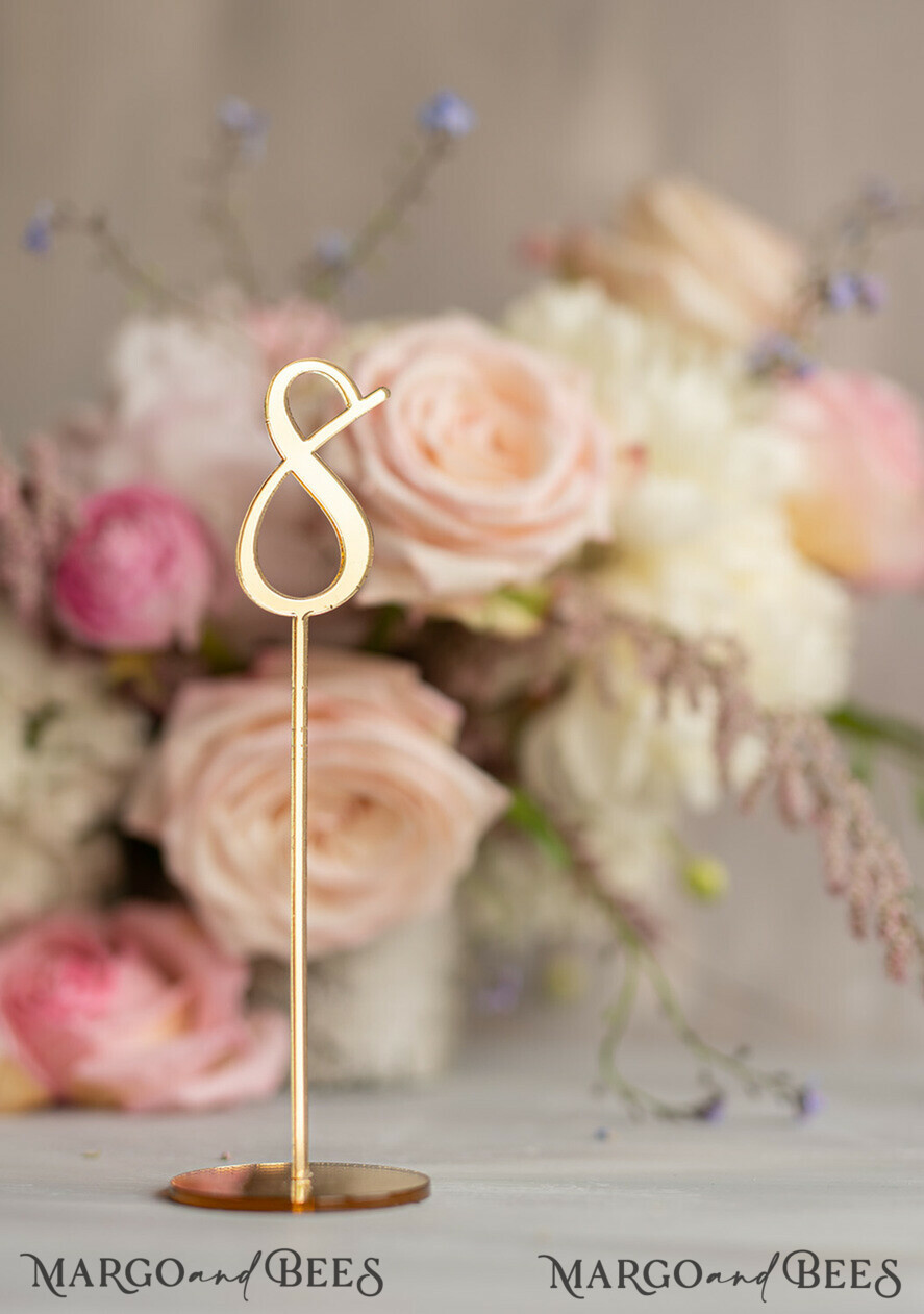 TISCHDEKORATIONSCHILDER   Acryl Tischdekoration Zahlen Acryl-Tischnummern, goldener Spiegel-Acryl und goldenes Schild, goldene Plexi-Tischnummern, luxuriöse Hochzeitstischdeko, Hochzeitsschild 3D goldene Spiegeltischnummer