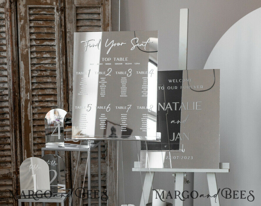 TISCHDEKORATIONSCHILDER   Acryl Tischdekoration Zahlen Arch-Acryl-Tischnummern Silber Acrylschild, Silber Plexi Tischnummern, Luxus Hochzeits Tischdekoration Centerpieces Dekorationen, SvS