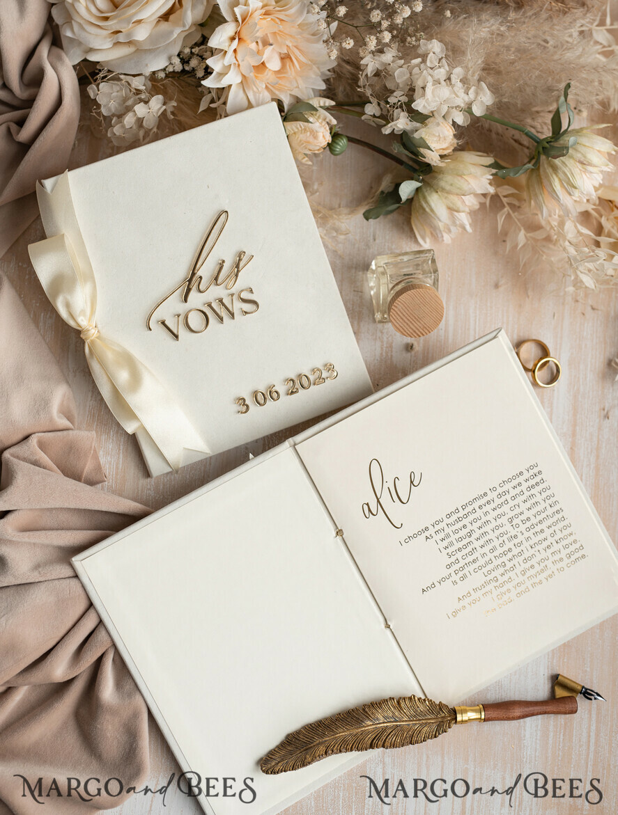 HOCHZEITSVERSPRECHEN  
 Acrylklar Gold Braut- und Bräutigam-Eidbücher, Hochzeitsgelübde, personalisierte Eid-Heftchen, seine und ihre Eidbücher, maßgeschneiderte Hochzeitsgelübde-Boxen, Brautparty-Geschenk