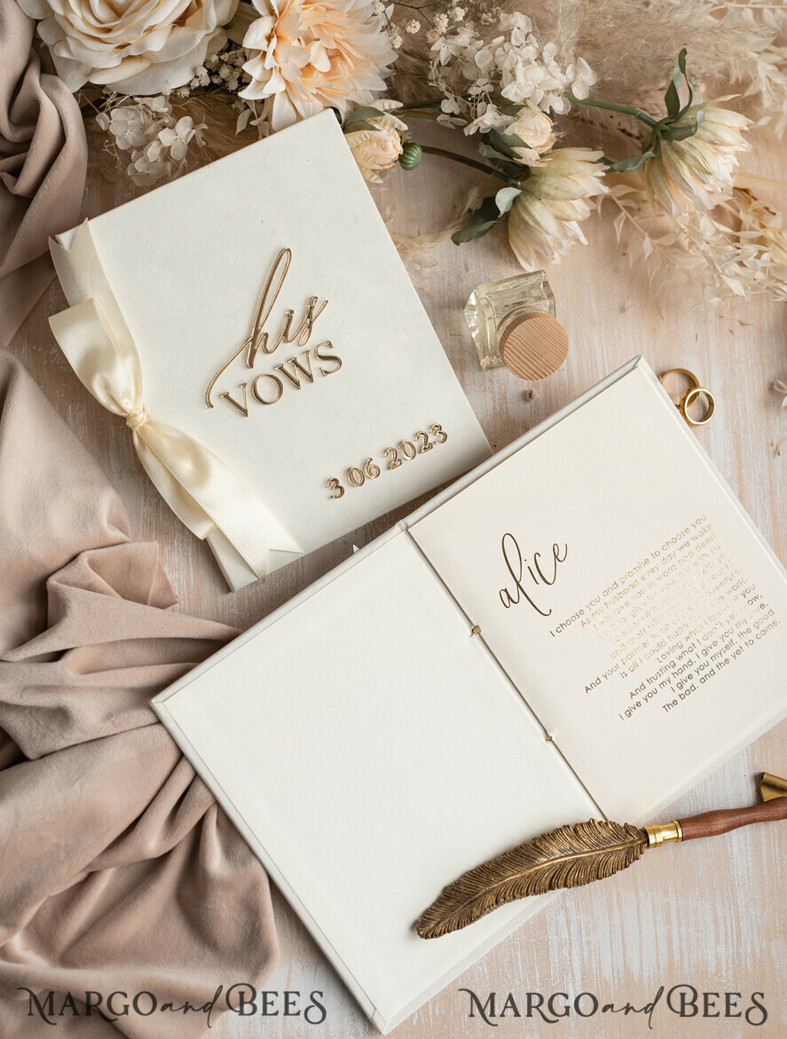 HOCHZEITSVERSPRECHEN  
 Acrylklar Gold Braut- und Bräutigam-Eidbücher, Hochzeitsgelübde, personalisierte Eid-Heftchen, seine und ihre Eidbücher, maßgeschneiderte Hochzeitsgelübde-Boxen, Brautparty-Geschenk