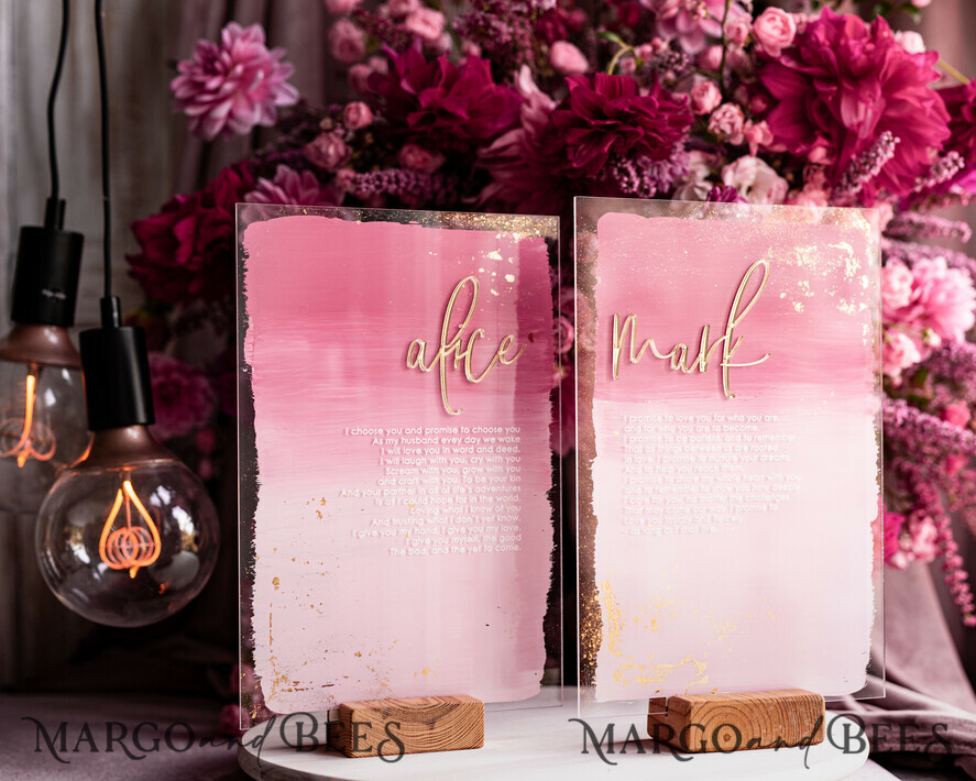 HOCHZEITSVERSPRECHEN  
 Acrylklar Gold Acryl Ombre Braut und Bräutigam Gelübde Bücher, Hochzeitsgelübde Bücher, personalisierte Gelübde Heftchen, seine und ihre Gelübde Bücher, maßgeschneiderte Hochzeitsgelübde, Hochzeitsgeschenk zur Brautparty.
