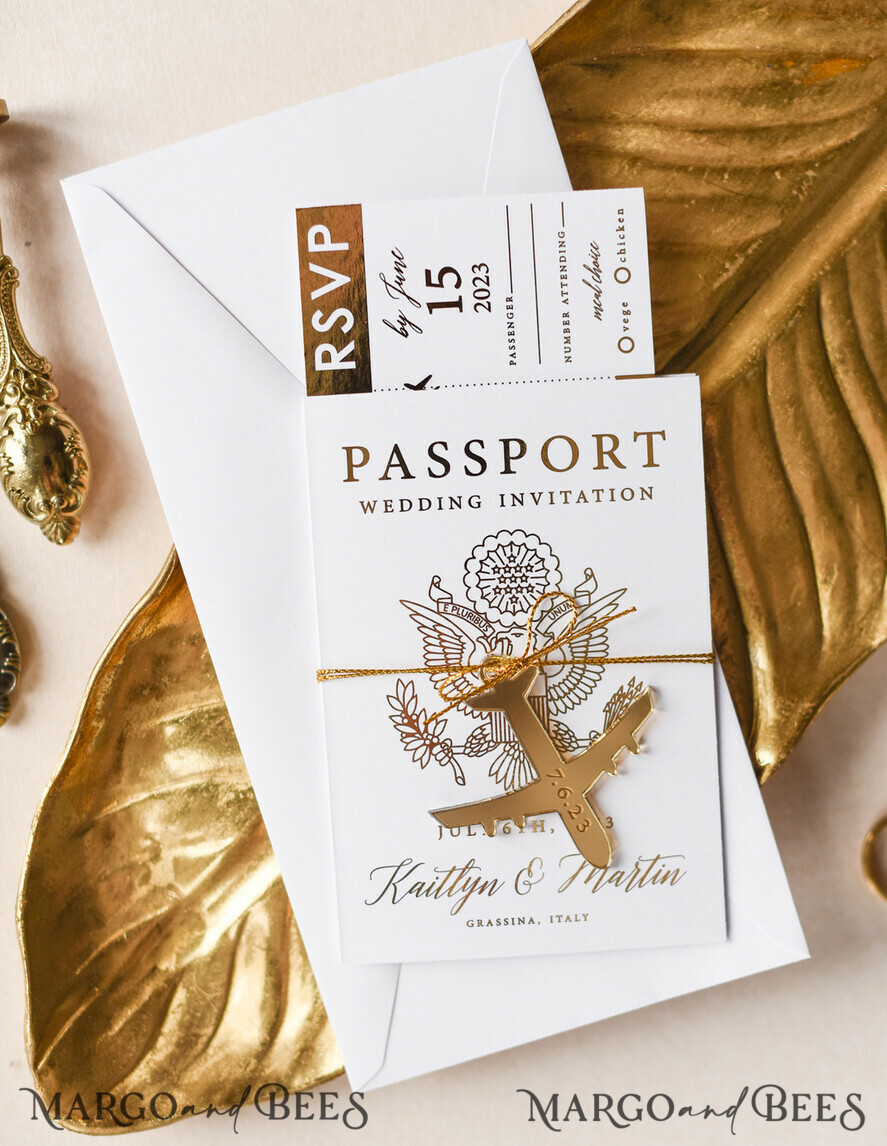 PROBENNEHMESERVICE
 Muster
 Zielhochzeit Einladung Muster, Gold Pass Muster Set, Bordkarte Hochzeitseinladung, Reisende goldene Einladungen Muster Set