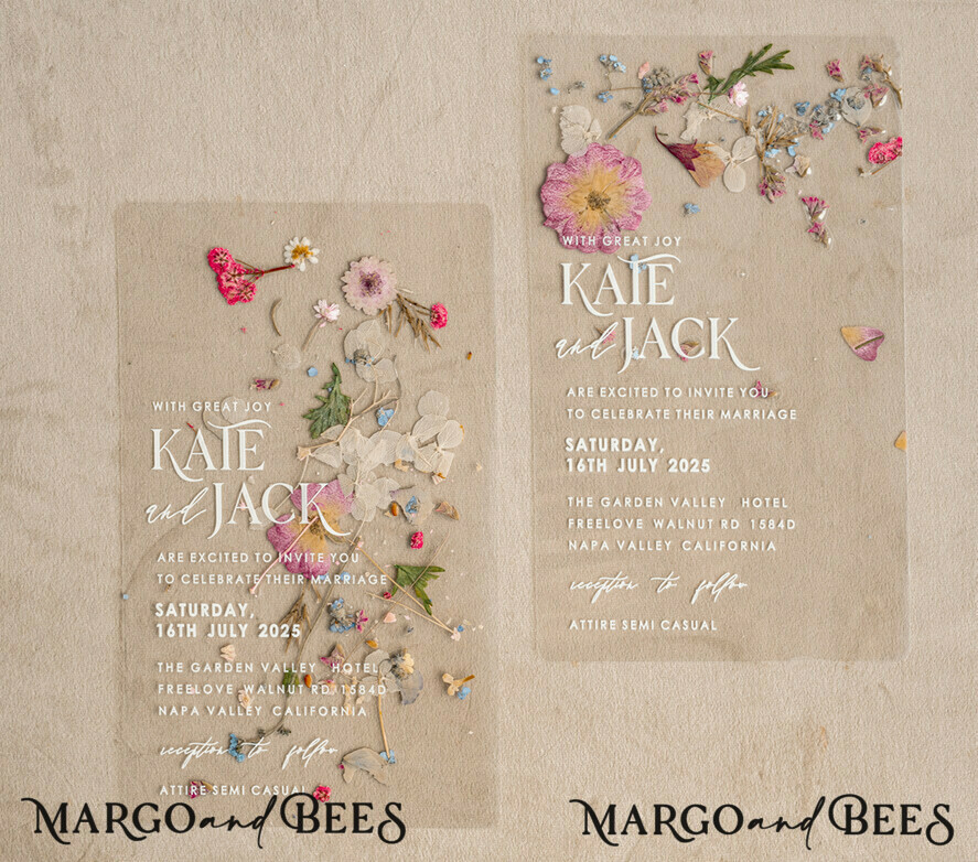 PROBENNEHMESERVICE
 Muster
 Beispiel Blush Pink Klare echte Blumen Hochzeitseinladungen, elegante Garten Pampasgras Hochzeitseinladungen, Samt transparente Hochzeitseinladungen, Hochzeitseinladung Suite