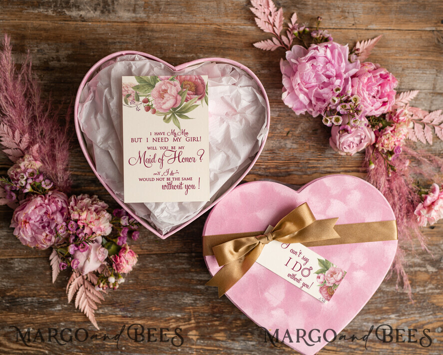 Brautjungfer/Trauzeuge Box WIRST DU MEINE BRAUTJUNGEFRIENDE SEIN? Brautjungfer Vorschlag Herzförmige Box, Spa Trauzeugin handgemachte Geschenkbox, spezielle Geschenkbox