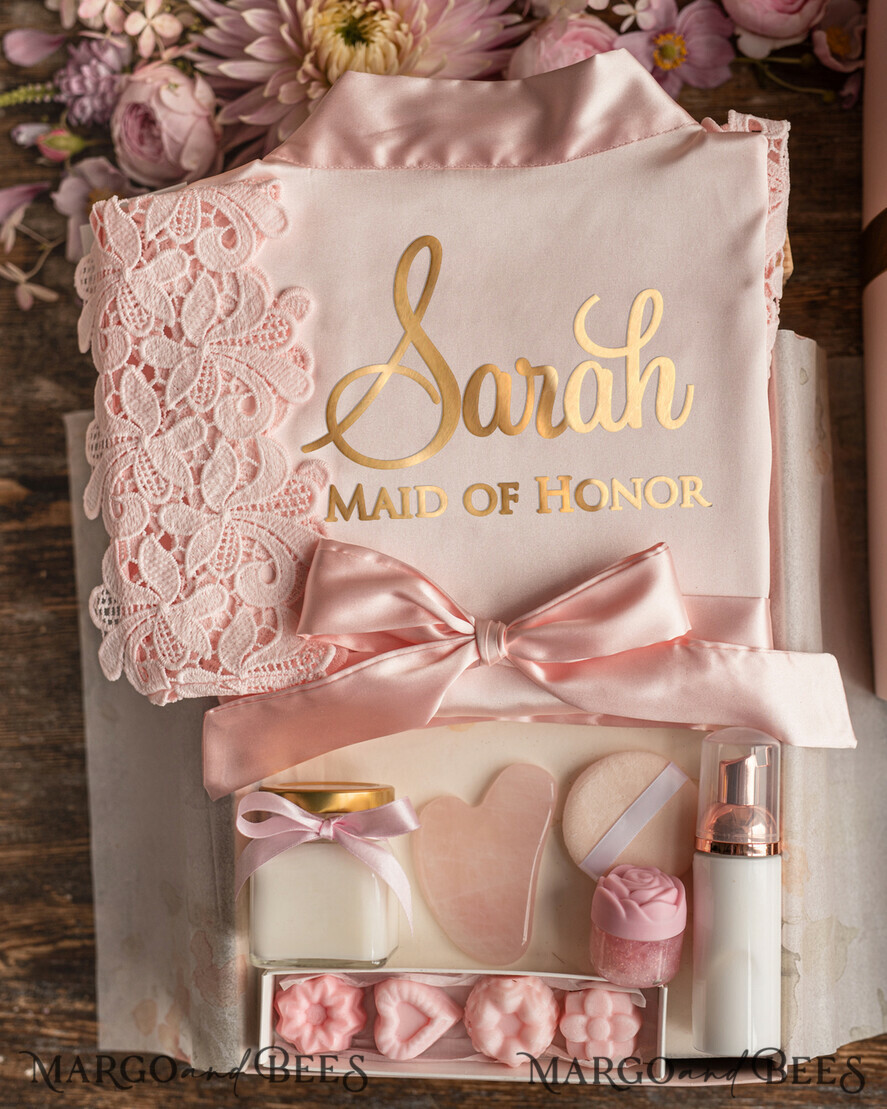 Brautjungfer/Trauzeuge Box WIRST DU MEINE BRAUTJUNGEFRIENDE SEIN? Brautjungfern-Geschenkbox, Satinrobe Brautjungfern-Antrag, natürliches Set für die Hochzeit