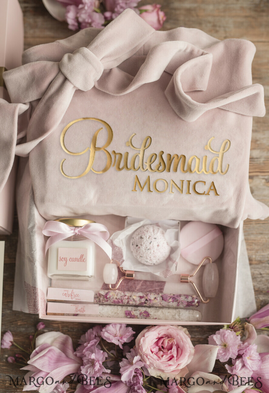 Brautjungfer/Trauzeuge Box WIRST DU MEINE BRAUTJUNGEFRIENDE SEIN? Brautjungfer Present Samtrobe, Danke Kosmetik GESCHENKBOX, natürliche Spa-Serie