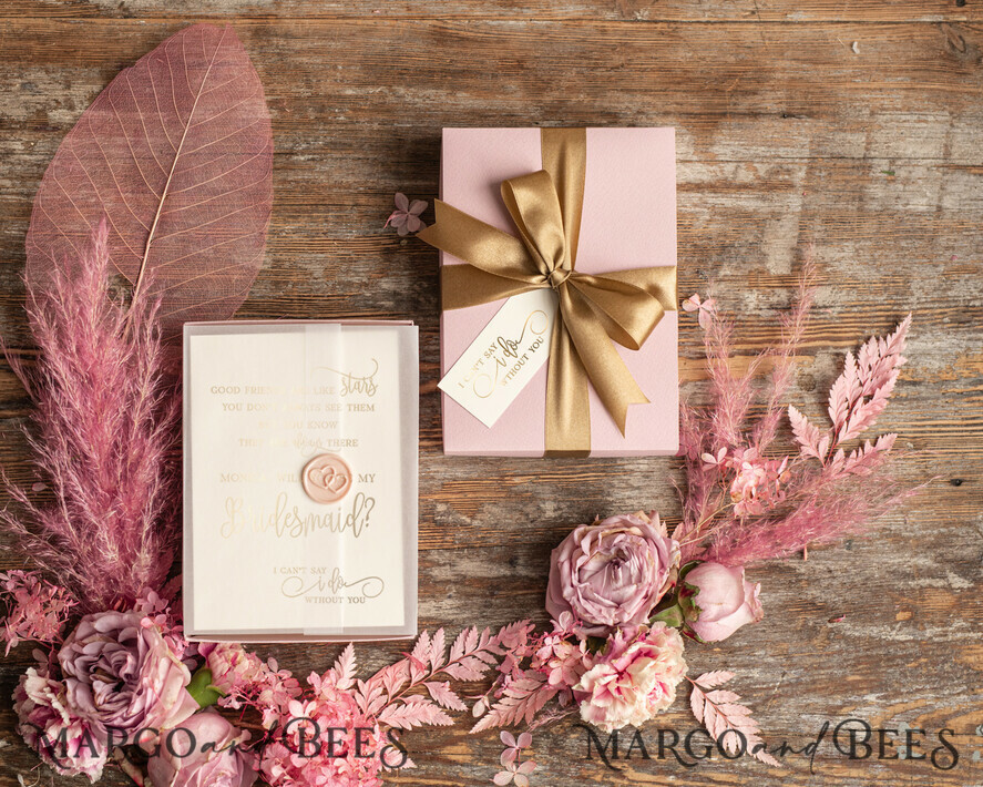 Brautjungfer/Trauzeuge Box WIRST DU MEINE BRAUTJUNGEFRIENDE SEIN? Kleine Brautjungfern-Proposal-Box mit Gua Sha Stein, Wirst du meine Brautjungfer sein Geschenk, Wirst du mein Trauzeuge Proposal Geschenk-Set