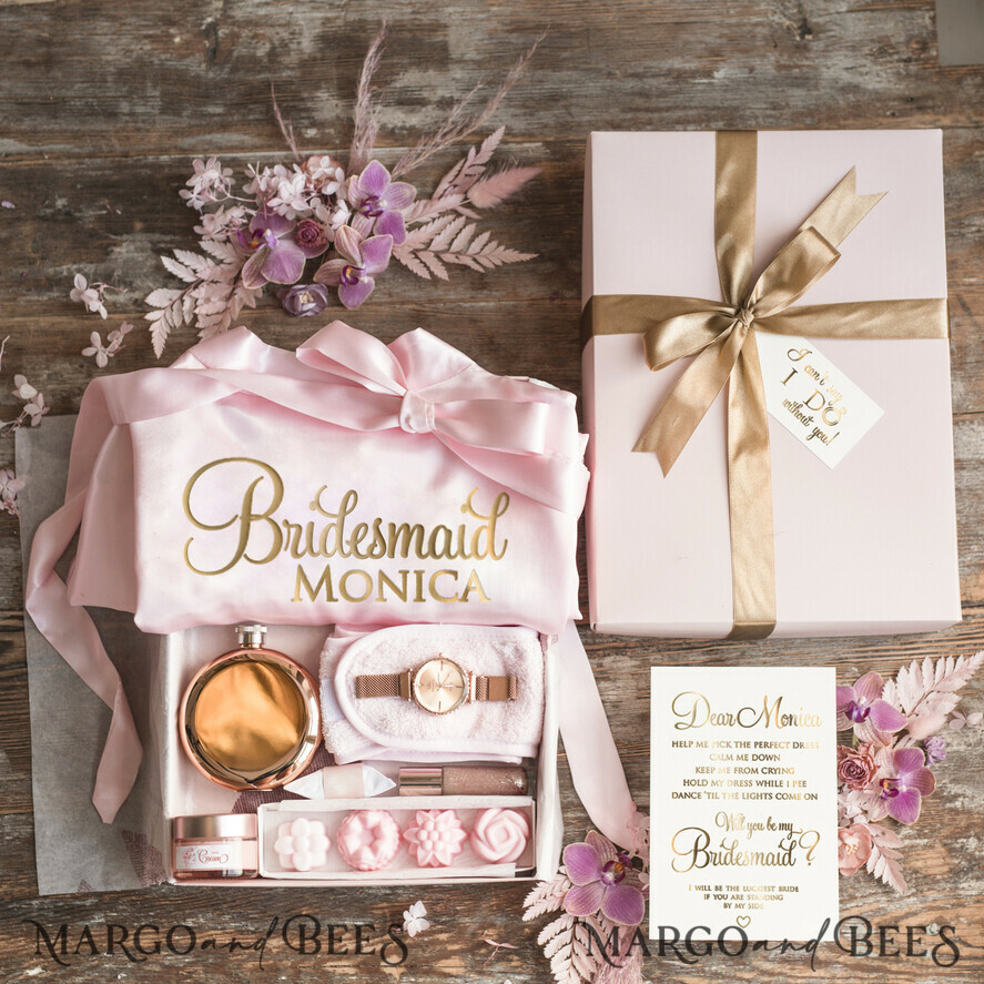 Brautjungfer/Trauzeuge Box WIRST DU MEINE BRAUTJUNGEFRIENDE SEIN? Brautjungfern-Proposal Luxusbox, personalisierte Proposal Brautjungfernrobe, Uhr und Hip Flask Set