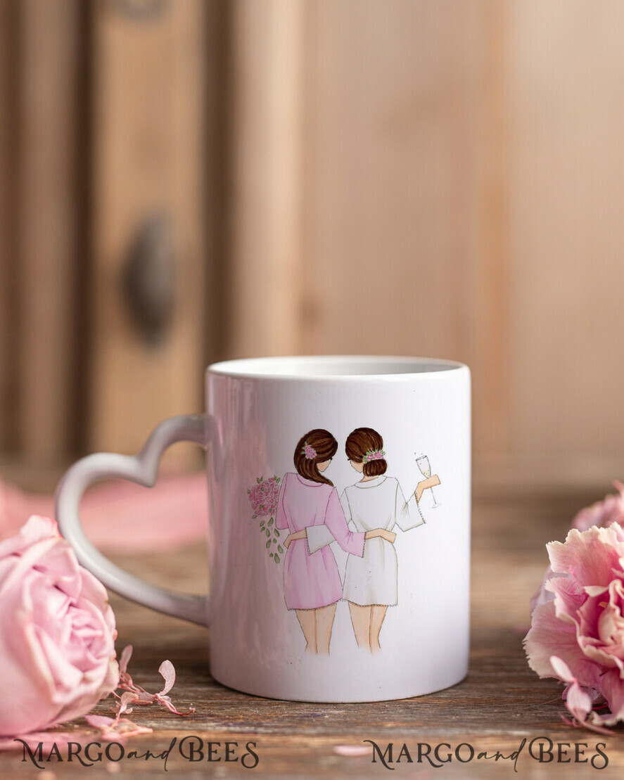Brautjungfer/Trauzeuge Box WIRST DU MEINE BRAUTJUNGEFRIENDE SEIN? Brautjungfern-Antrag Samt-Herzbox, Wirst du meine Brautjungfer Geschenk, Wirst du meine Trauzeugin Antrag Geschenkbox-Set mit Tasse