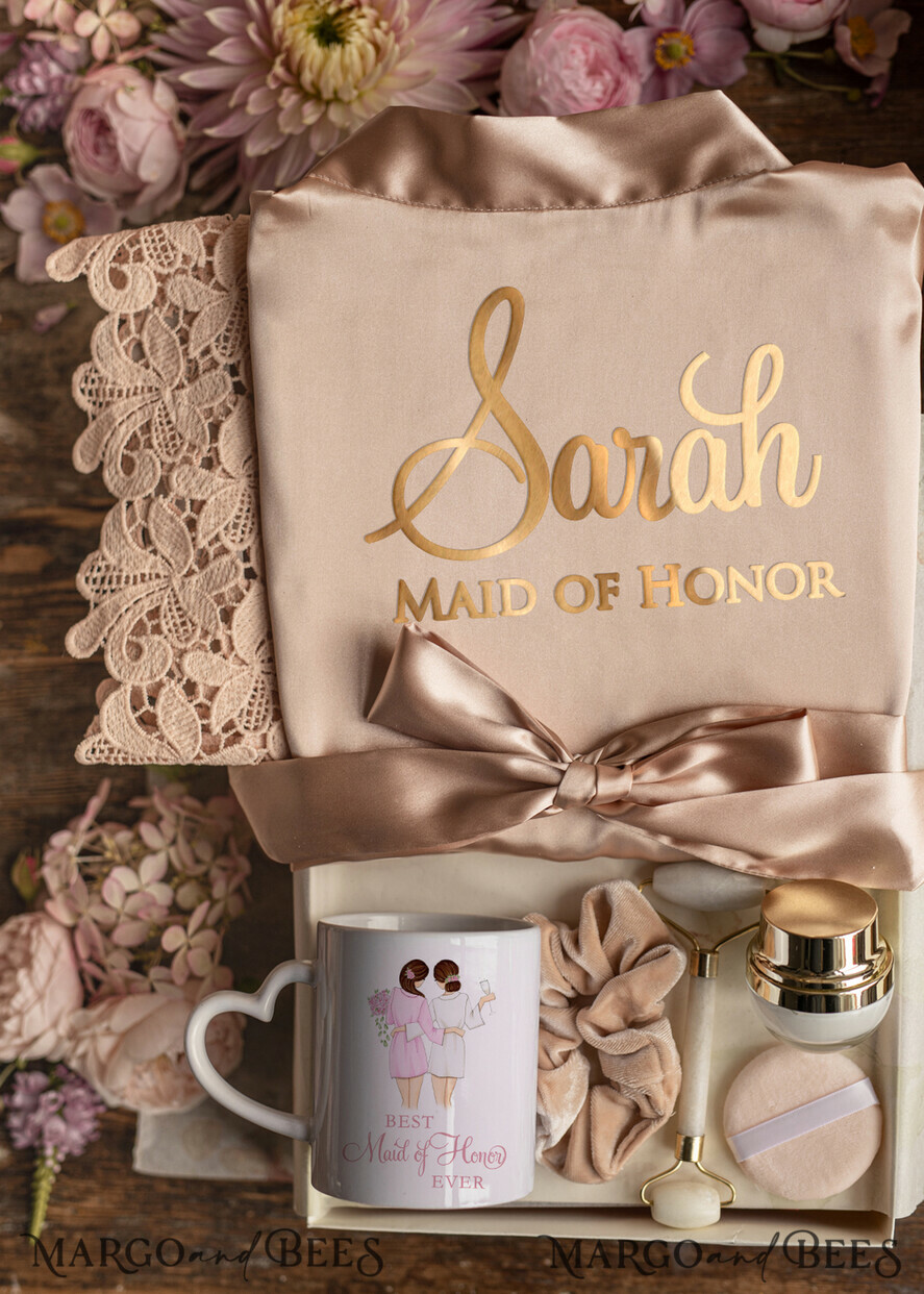 Brautjungfer/Trauzeuge Box WIRST DU MEINE BRAUTJUNGEFRIENDE SEIN? Brautjungfer Hochzeitsgeschenkbox, Satinrobe Brautjungfer Vorschlag, natürliches Set für die Hochzeit