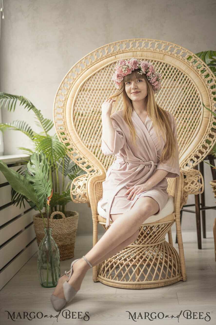 Brautjungfer/Trauzeuge Box HOCHZEITSROBE  
 Geschenk für die Trauzeugin; Wirst du mein Brautjungferngeschenk sein. Hochzeitsweicher Morgenmantel aus Samt, romantischer Hochzeitsmorgenmantel in Blush.