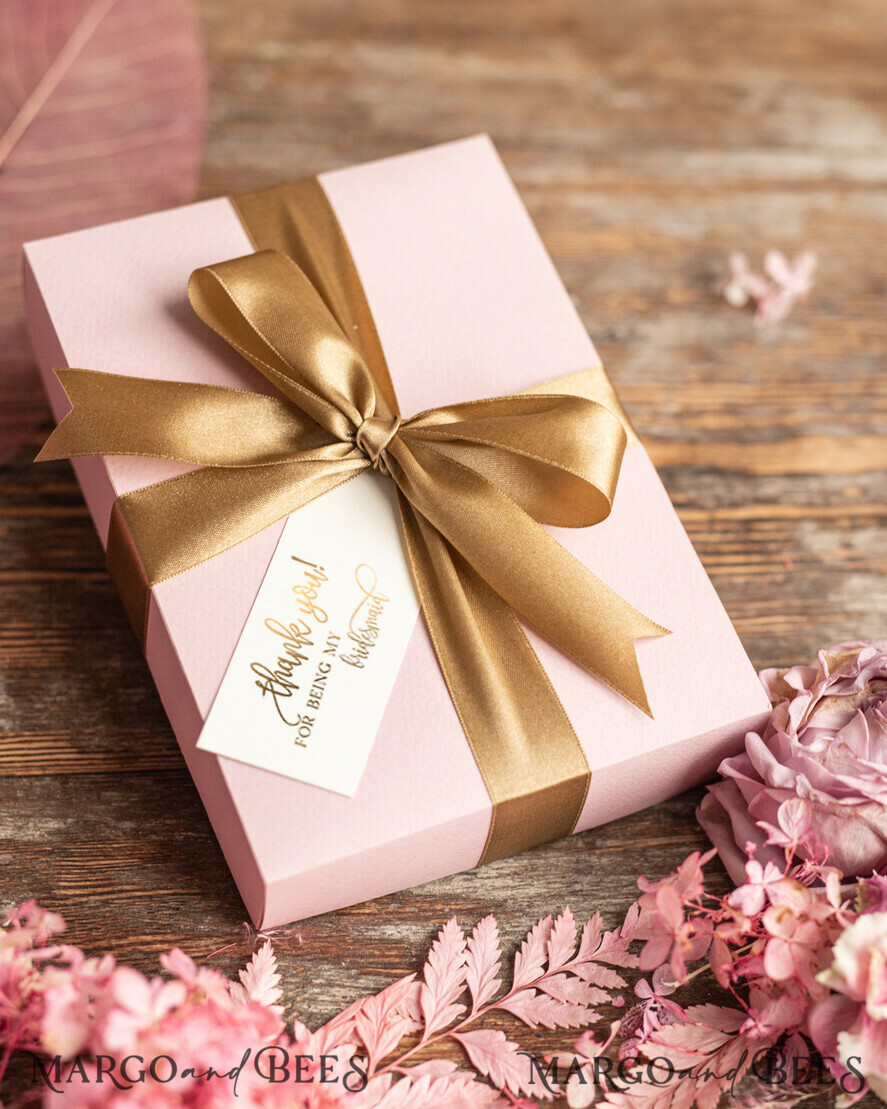 Brautjungfer/Trauzeuge Box DANKESCHÖN AN DIE JUNGFRAU Mini Brautjungfern Dankeschön Box, Organische Spa Box, Brautjungfern Geschenk Spa Set, Trauzeugin Geschenk Box Set