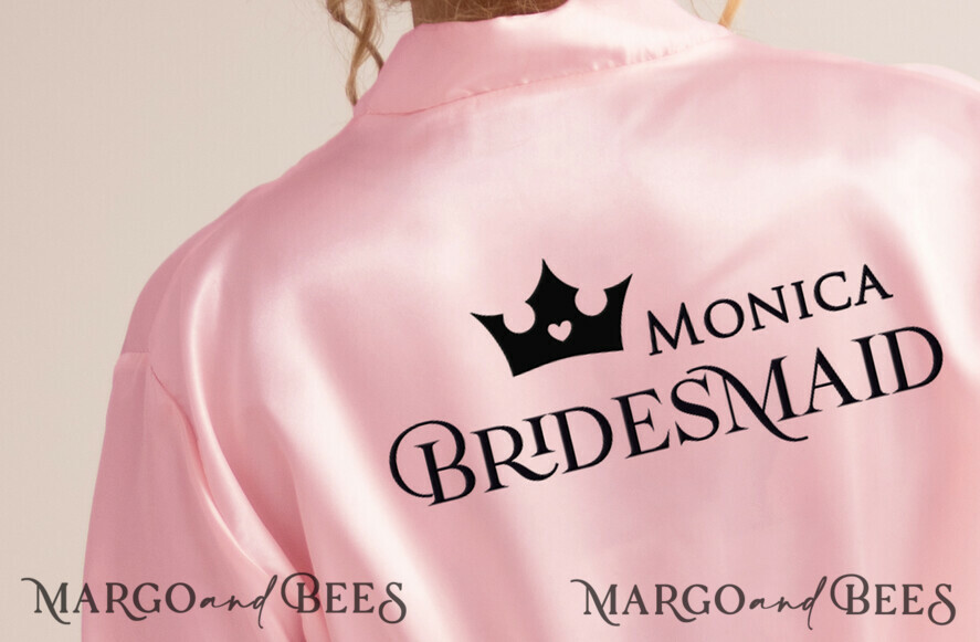 Brautjungfer/Trauzeuge Box DANKESCHÖN AN DIE JUNGFRAU Brautjungfer Dankeschön Box Pink Blush Satin Robe Trauzeugin Badebombe Seife Samtbox
