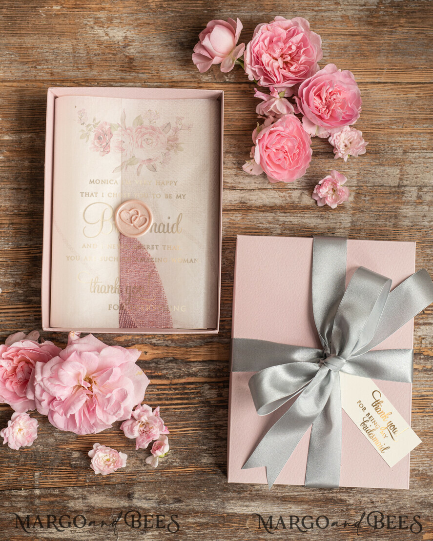 Brautjungfer/Trauzeuge Box Brautjungfer DANKE oder VORSCHLAG KLEINE BOX Danke Brautjungfer Box Personalisierte Karte Trauzeugin Uhr Geschenkbox