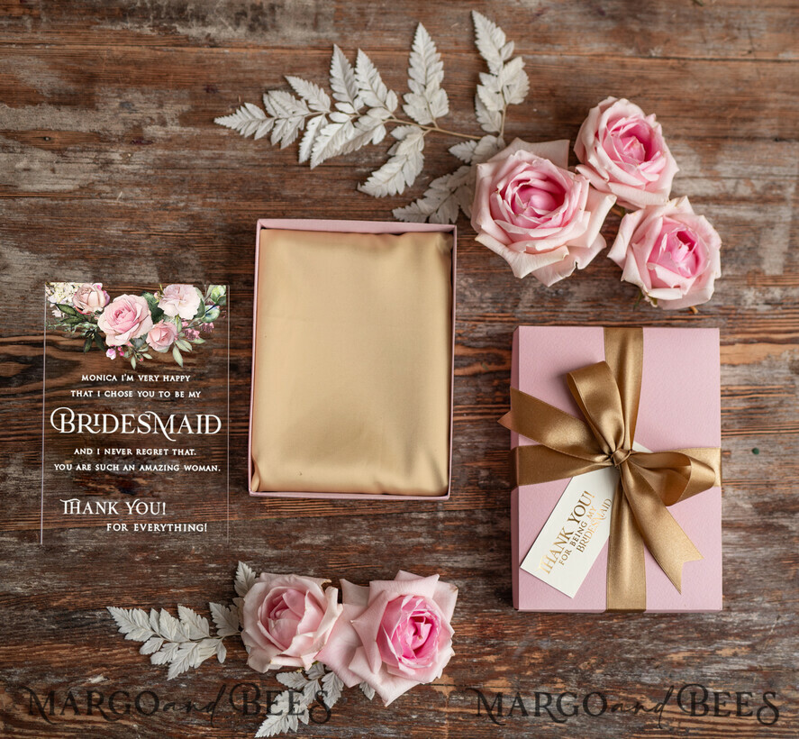 Brautjungfer/Trauzeuge Box Brautjungfer DANKE oder VORSCHLAG KLEINE BOX Brautjungfernrobe Geschenkbox, Trauzeugin Geschenkvorschlagbox, Brautjungfern goldene Robe