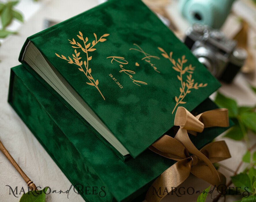 HOCHZEITS-GÄSTEBÜCHER Samtkissen Instax Gästebuch Boho Grün Pink Instax Samt Hochzeits-Gästebuch Gold, Samt Foto-Box Sofort Hochzeits-Gästebuch, Polaroid Samt Gästebuch Pink Foto-Box Goldene Hochzeit