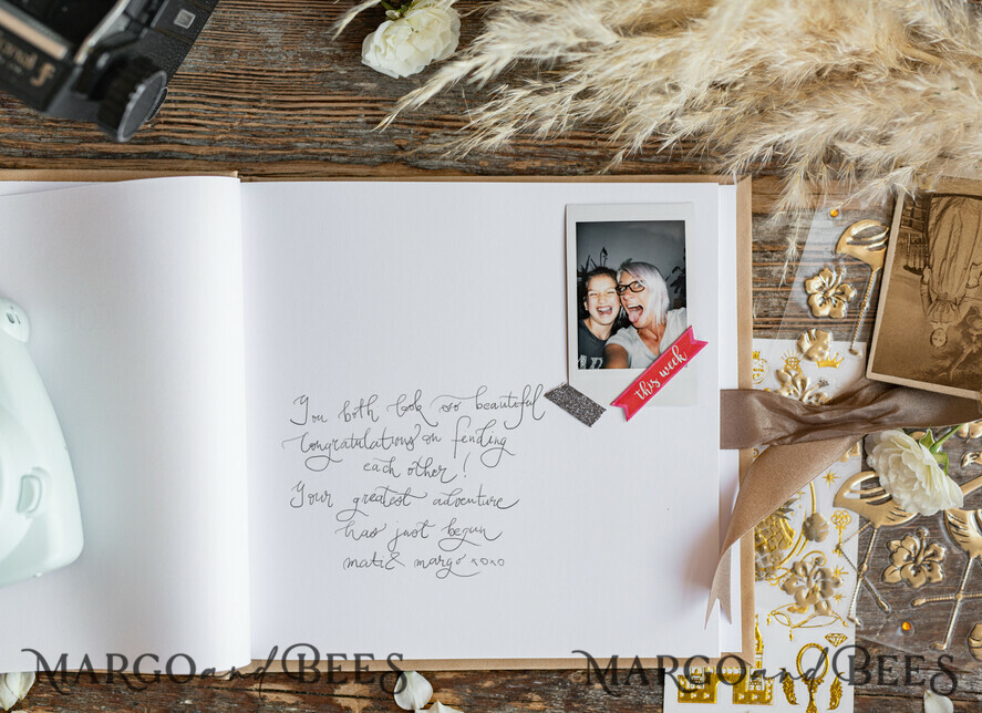 HOCHZEITS-GÄSTEBÜCHER Samtkissen Instax Gästebuch Boho Beige Instax Samt Hochzeitsgäste Buch Gold, Großes Sofortbild Hochzeitsgäste Buch, Nude Polaroid Samt Gästebuch Goldene Hochzeit