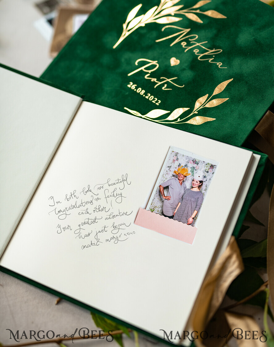HOCHZEITS-GÄSTEBÜCHER Samtkissen Instax Gästebuch Boho grün Pink Instax Samt Hochzeitsgästebuch Gold, Samt Fotokasten Sofort Hochzeitsgästebuch, Polaroid Samt Gästebuch Pink Fotokasten Goldene Hochzeit
