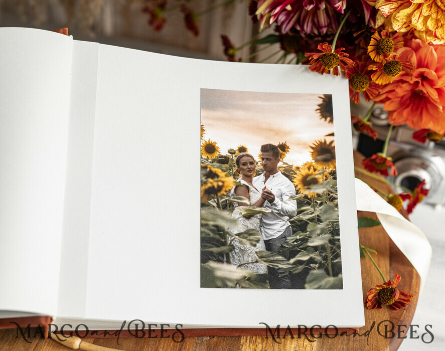 HOCHZEITS-GÄSTEBÜCHER Samtkissen Instax Gästebuch Terrakotta Gold personalisiertes Hochzeitsgästebuch, Samt Erinnerungsfotoalbum, Herbsthochzeit, Polaroid Samt Gästebuch