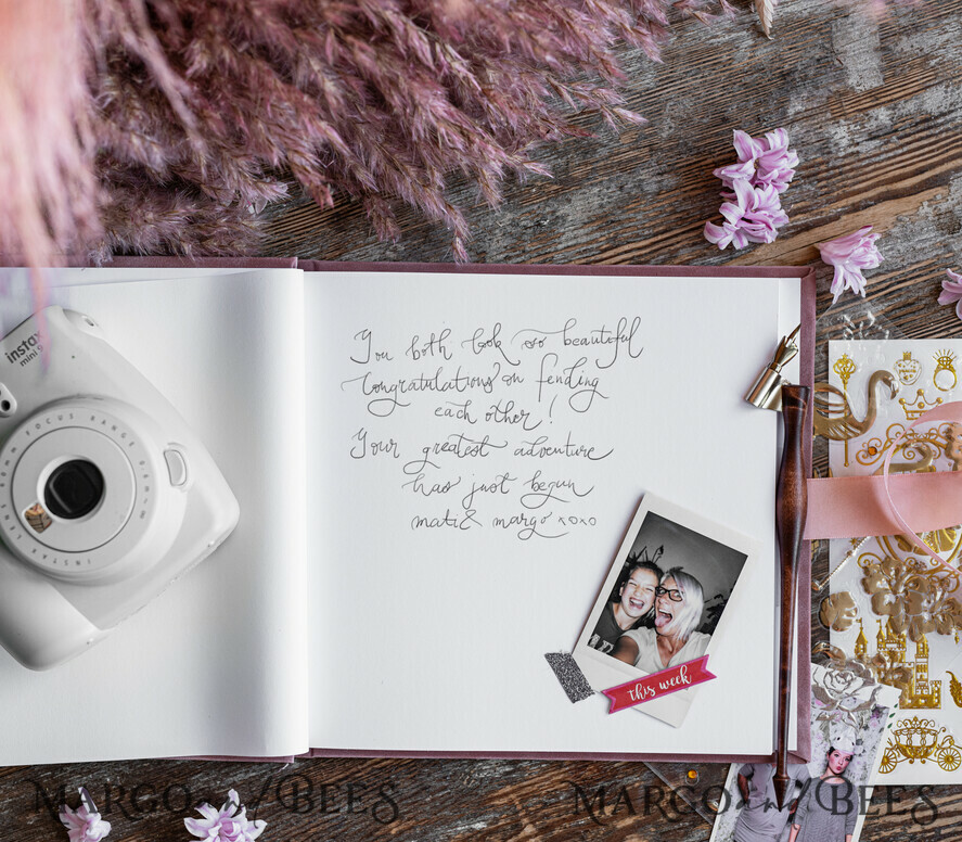 HOCHZEITS-GÄSTEBÜCHER Samtkissen Instax Gästebuch Goldene Blush Pink Instax Samt Hochzeits-Gästebuch Gold, Großes Instant Hochzeits-Gästebuch, Polaroid Samt Gästebuch Pink Goldene Hochzeit.