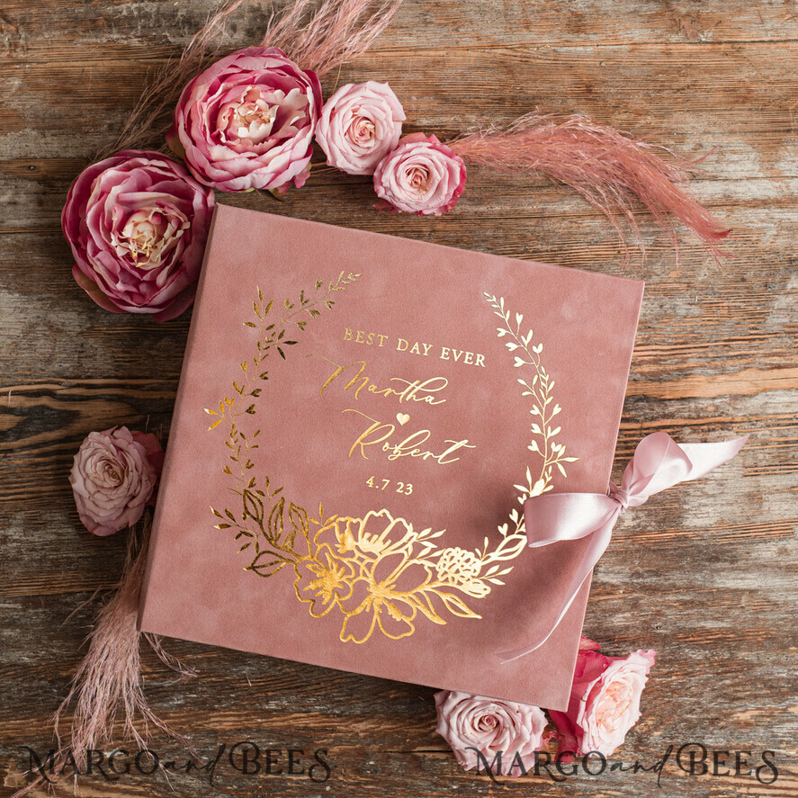 HOCHZEITS-GÄSTEBÜCHER Samtkissen Instax Gästebuch Luxus Blush Pink Instax Samt Hochzeits-Gästebuch Gold, Samt Foto-Box Sofort Hochzeits-Gästebuch, Polaroid Samt Gästebuch Pink Foto-Box Golden Hochzeit