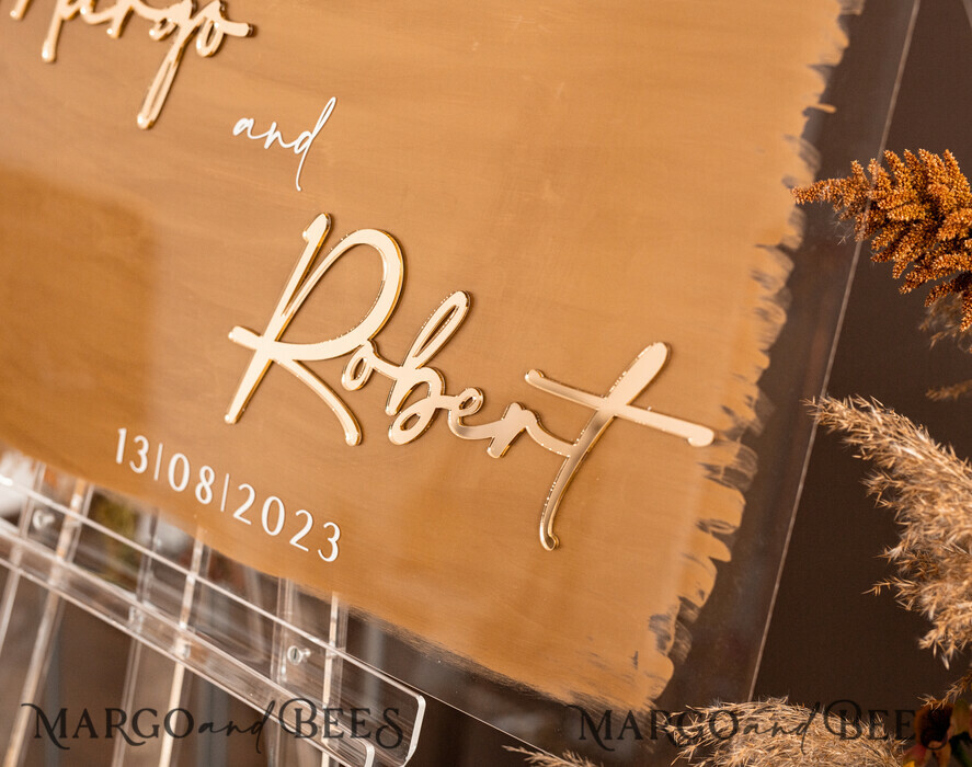 TISCHPLÄNE UND WILLKOMMENSCHILDER FÜR HOCHZEITEN Plexi Gold / Samt Luxuriöses klares und goldenes Hochzeitswillkommensschild, goldene Hochzeitsdekoration, personalisiertes Hochzeitsschild, Hochzeitsboard, Willkommenshochzeitsboard