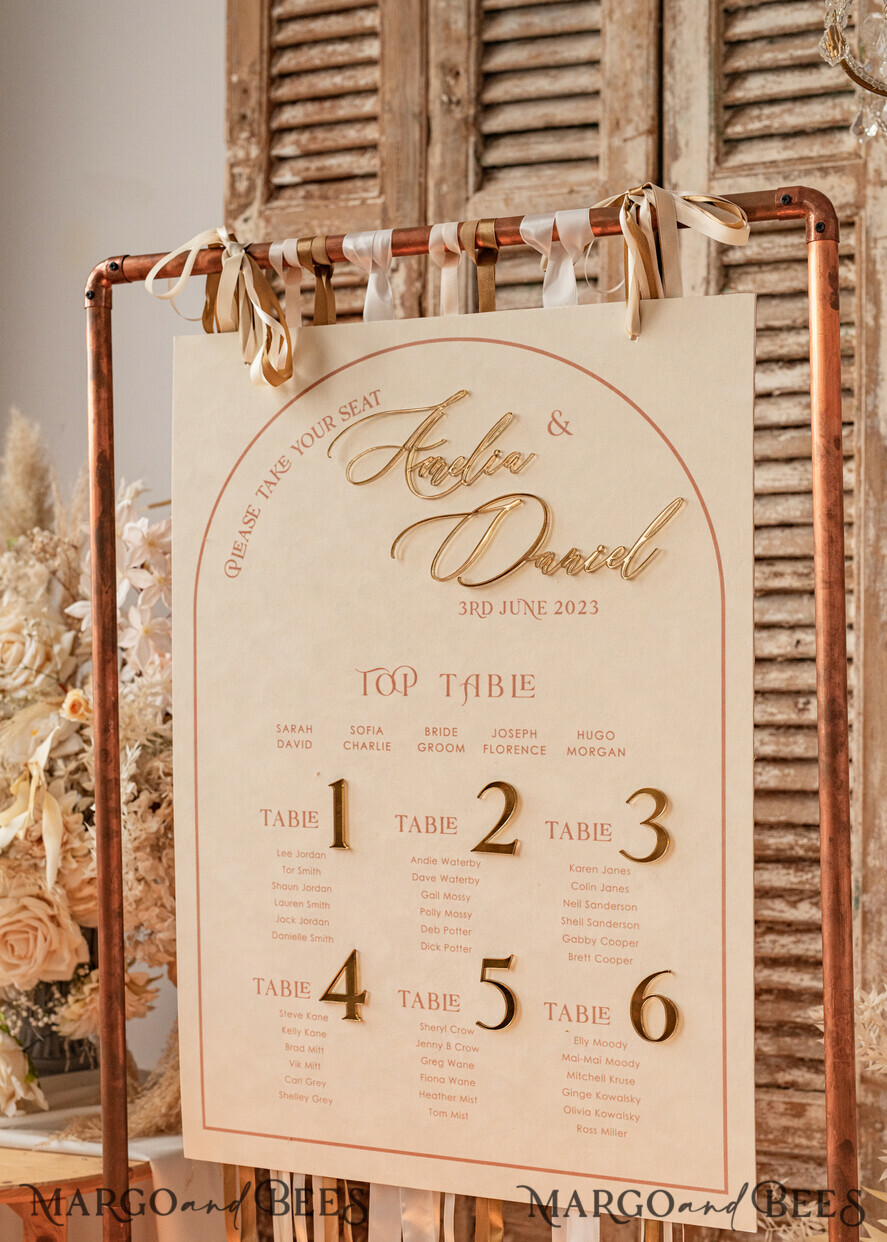 TISCHPLÄNE UND WILLKOMMENSCHILDER FÜR HOCHZEITEN Plexi Gold / Samt Elfenbeinvelours & Gold Modernes Velours Sitzplan, Bogen Elegant Finde Deinen Sitzplan, Eleganter Hochzeittischplan, Hochzeitsdekoration mit goldenen Buchstaben, Empfangsbeschilderung, Individuelles Zeremonieschild
