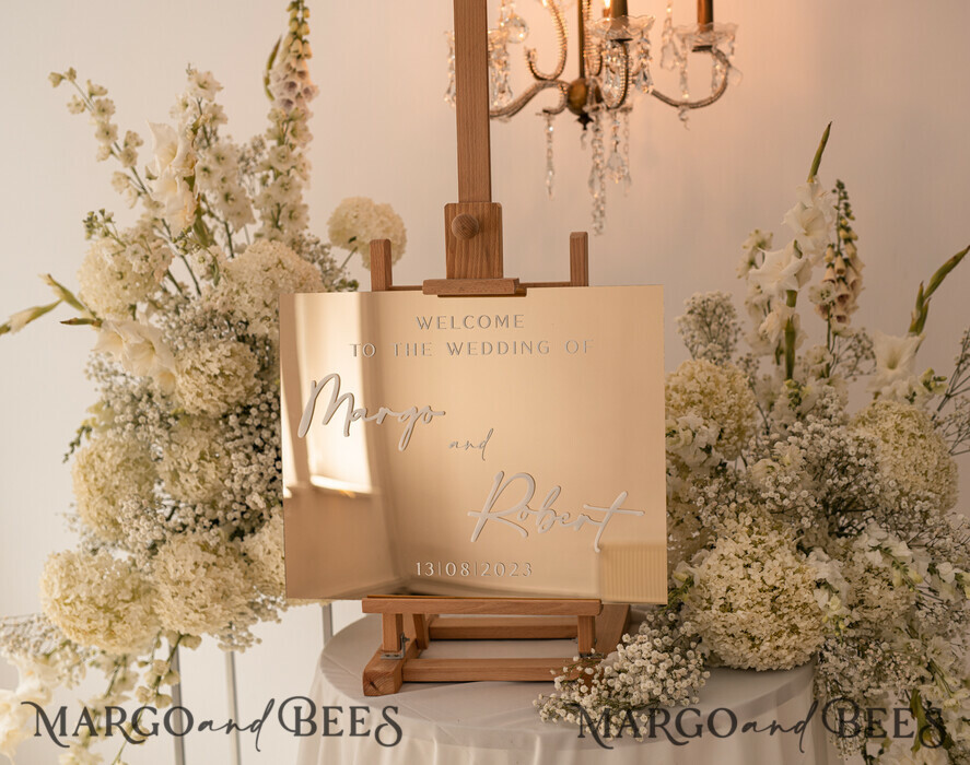 TISCHPLÄNE UND WILLKOMMENSCHILDER FÜR HOCHZEITEN Plexi Gold / Samt Goldener Spiegel Hochzeits Willkommensschild, Goldene Hochzeitsdekoration, Personalisierter Hochzeitsschild, Hochzeitsgeschenk, Willkommen Hochzeitsbrett BpPXSet