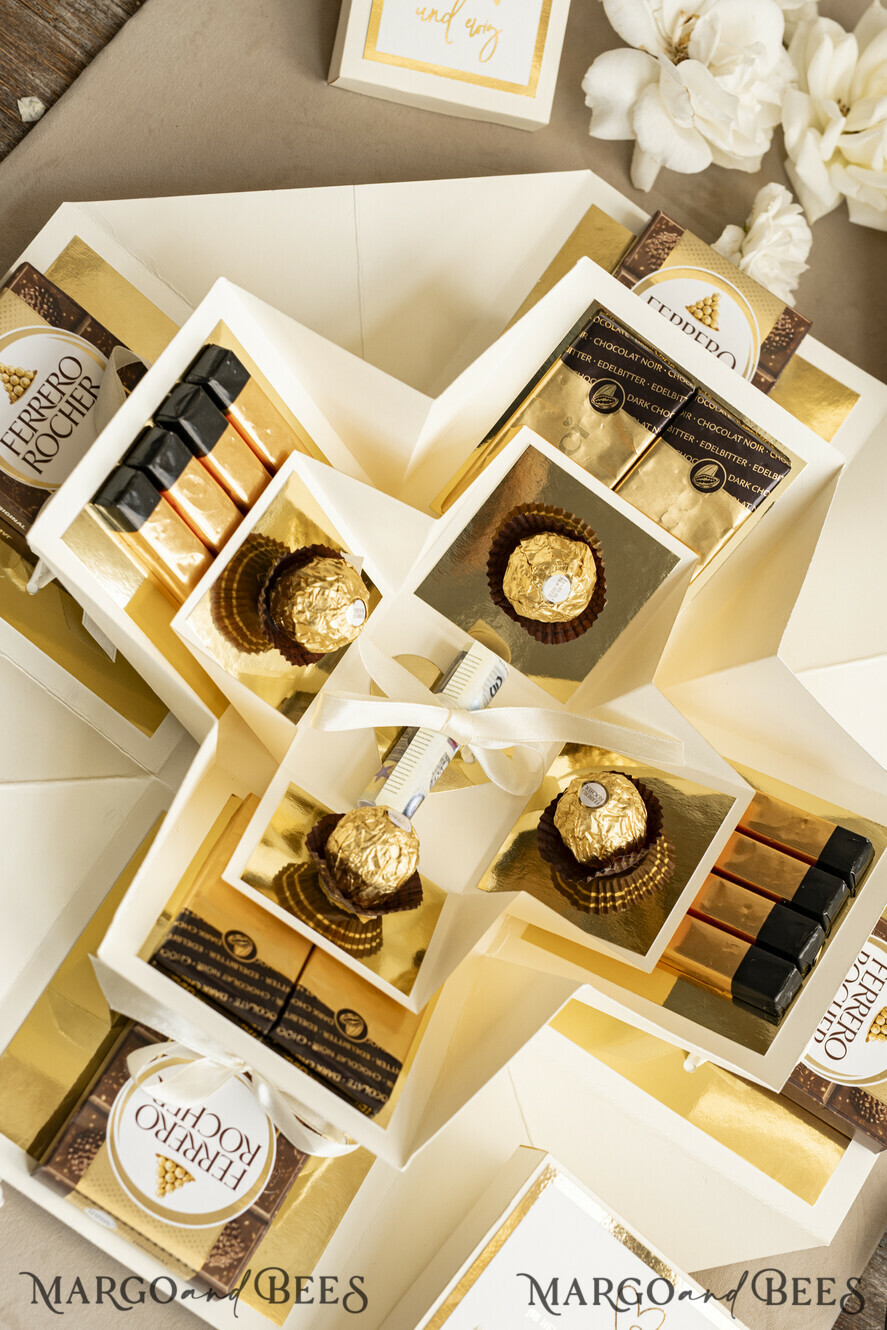 FRISCH VERHEIRATETES PAAR GESCHENKE Geldgeschenk zur Hochzeit Personalisierte Hochzeits-Geschenkbox mit Geldtasche und goldenen Weingläsern