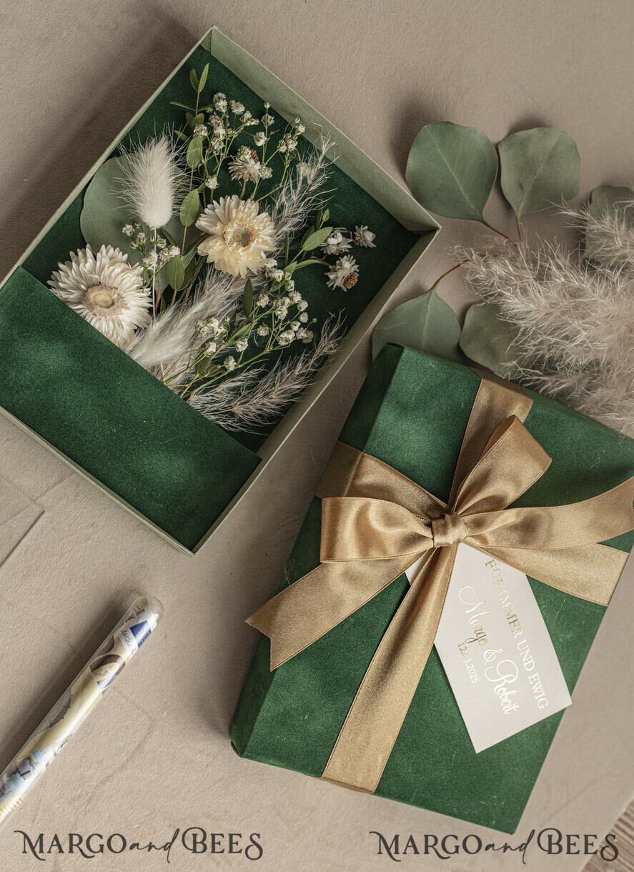 FRISCH VERHEIRATETES PAAR GESCHENKE Geldgeschenk zur Hochzeit Geschenkschachtel für Geld Geldgeschenk zur Hochzeit mit Strauß aus Trockenblumen personalisiert