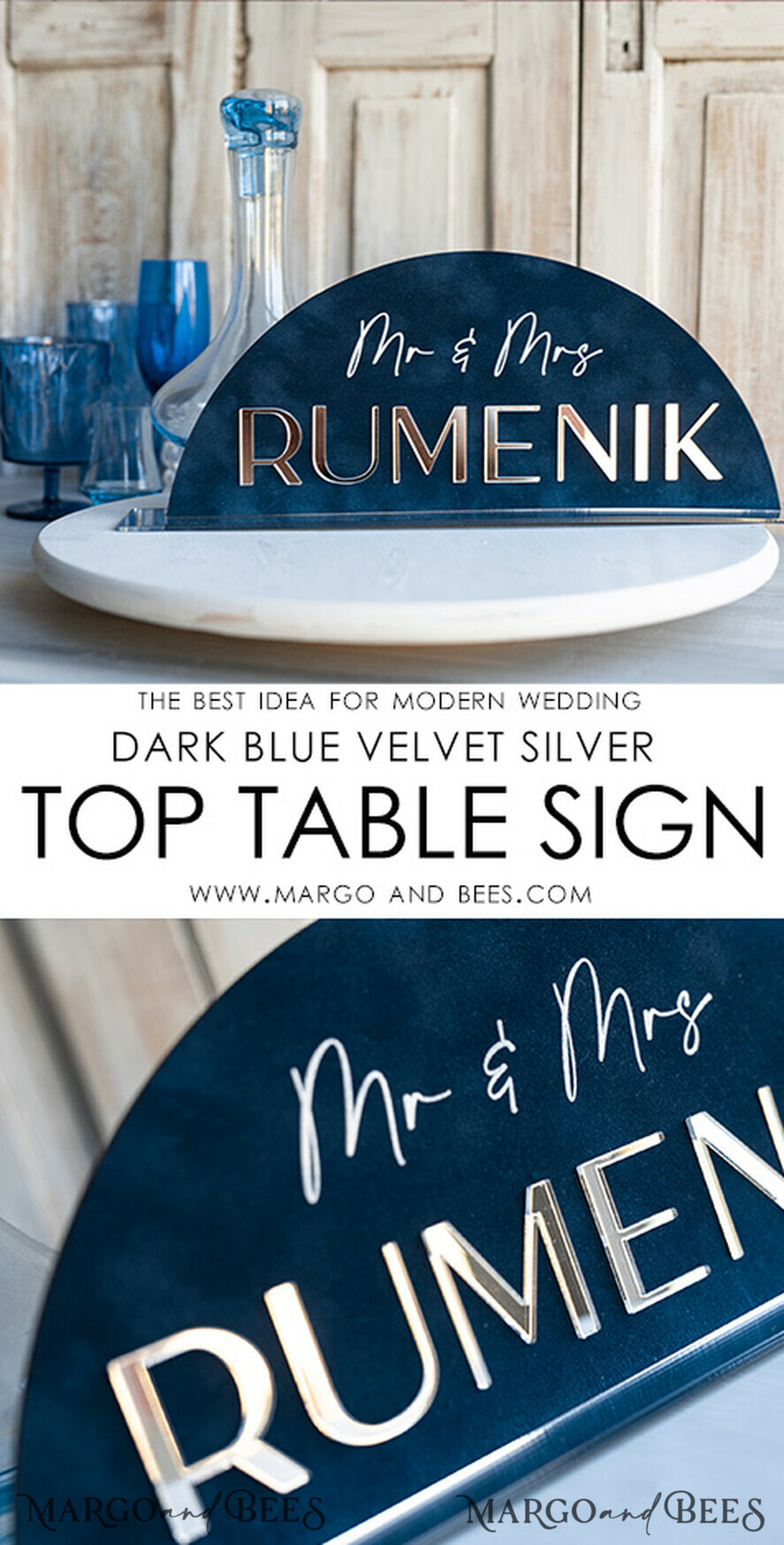 TISCHDEKORATIONSCHILDER   Samt Tischnummern und Dekoration Silberne Acryl-Top-Tisch Mr und Mrs-Schilder mit Ständer, dunkelblaue Samt-Silber-Spiegel-Tischschilder, marineblaue Silber-Plexiglas-Top-Tisch Mr und Mrs-Schilder, luxuriöse Hochzeits-Tischdekorationen Tischmittelstücke.