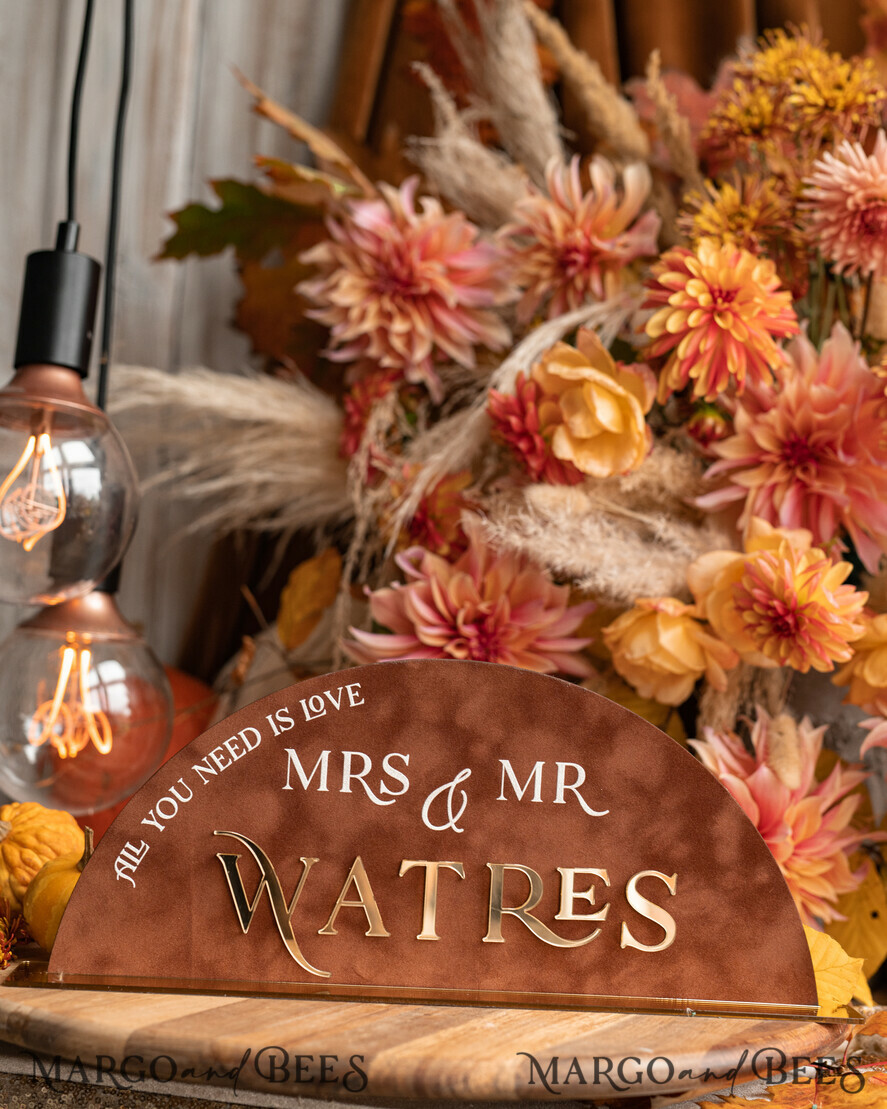 TISCHDEKORATIONSCHILDER   Samt Tischnummern und Dekoration Herbst Terracotta Hochzeits Tischschild, Acrylbogen Samt Tischschild, Kupfer Rost Goldenes Tischschild, Gold Plexiglas Tischschild, Elegante Luxus Hochzeits Tischdekoration, Boho Glam Hochzeitsbeschilderung Golden Spiegel Tischschild