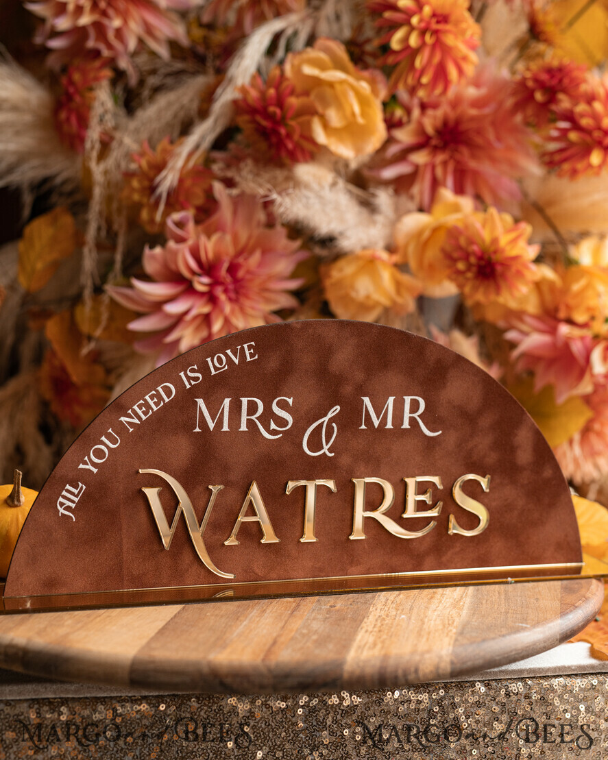 TISCHDEKORATIONSCHILDER   Samt Tischnummern und Dekoration Herbst Terracotta Hochzeits Tischschild, Acrylbogen Samt Tischschild, Kupfer Rost Goldenes Tischschild, Gold Plexiglas Tischschild, Elegante Luxus Hochzeits Tischdekoration, Boho Glam Hochzeitsbeschilderung Golden Spiegel Tischschild