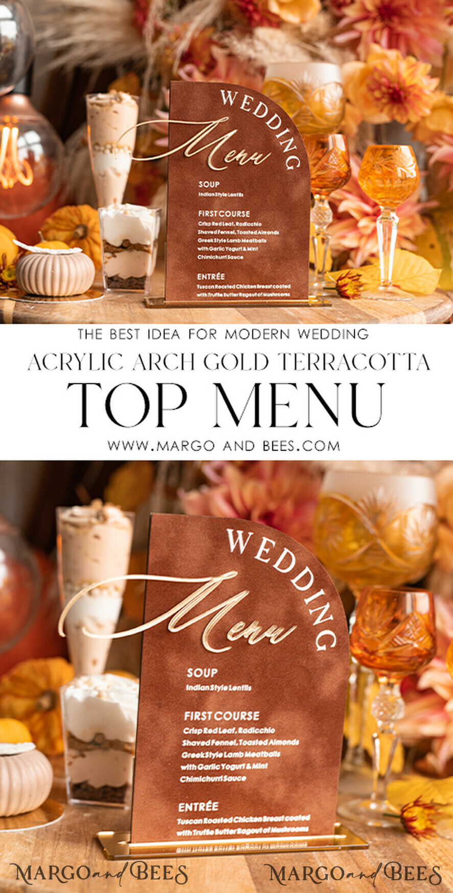 TISCHDEKORATIONSCHILDER   Samt Tischnummern und Dekoration Samtbogen Hochzeitsmenü mit Ständer, Terrakotta Halbbogen goldenes Schild, goldener Spiegel Abendessen-Menü, luxuriöse burnt orange Hochzeits Tischdekoration, Hochzeits Tischbeschilderung goldene Spiegel Tischnummern.