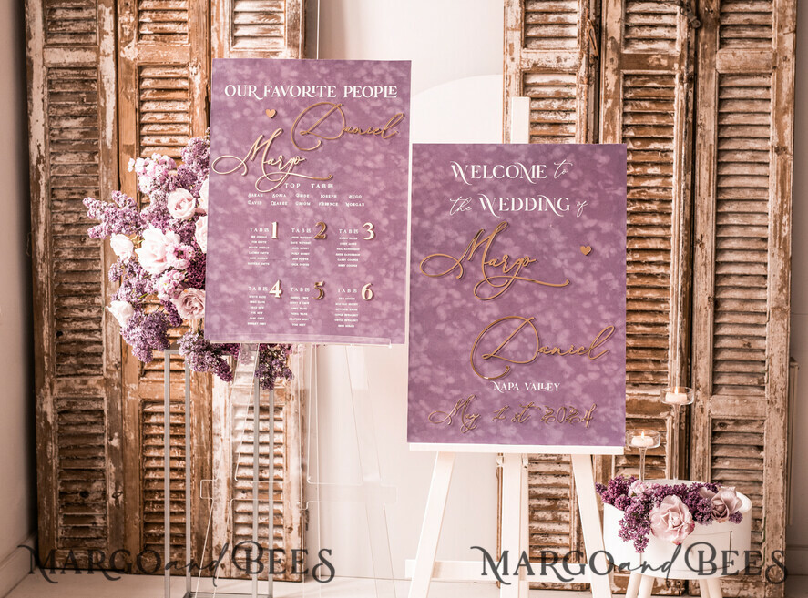 TISCHDEKORATIONSCHILDER   Samt Tischnummern und Dekoration Mauve Acryl Bogen Tisch Nummer, Staubige Rose Samt Tischschild, Gold Plexi Samt Tischnummern in Staubigem Blau, Lila Hochzeits Tischnummer mit Ständer
