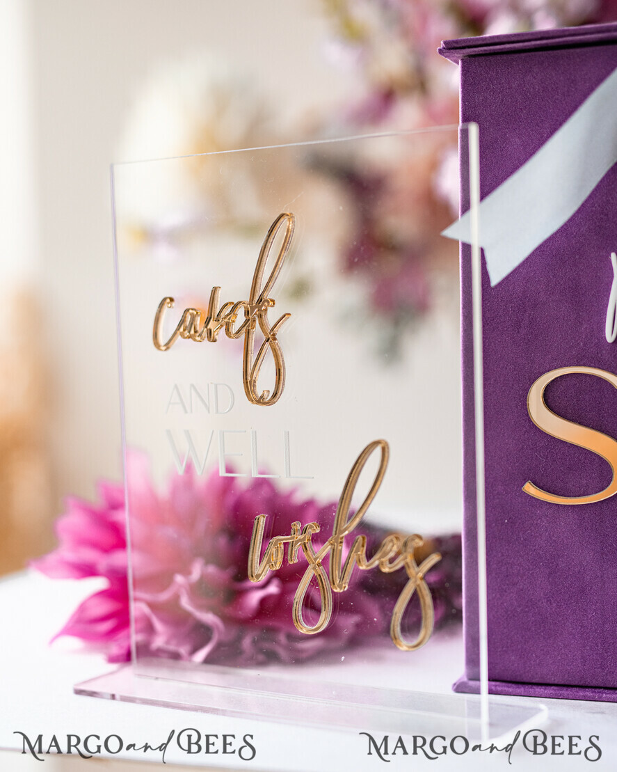 KARTONBOXEN  
 Samtkartenboxen Geschenkkartenbox & Karten mit besten Wünschen Set, Samt lila Hochzeitswunschbrunnen Geschenkkartenbox, personalisierte Hochzeitskartenbox, Luxus Kartenbox, Hochzeitskartenbox mit Deckel, Hochzeitsgeldbox, Hochzeitskartenbox.