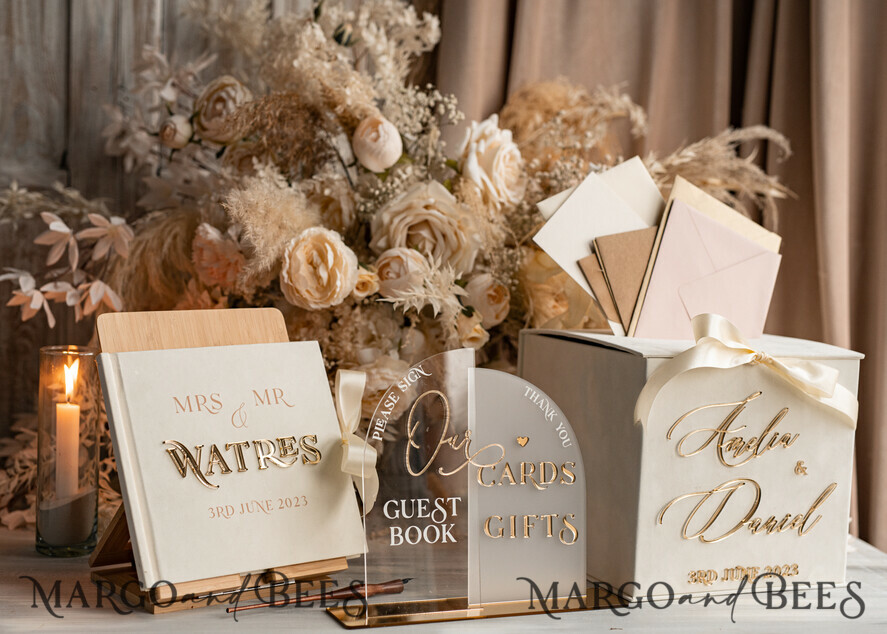 KARTONBOXEN  
 Samtkartenboxen Samtkartenbox Gästebuch & Schild, Hochzeitskartenbox mit Deckel, Instant Instax Gästebuch, beige Hochzeitsgeldbox Sing Gästebuch Set, nude Kartenbox mit Schlitz und Karten sowie Geschenkbogen Acrylschildset.