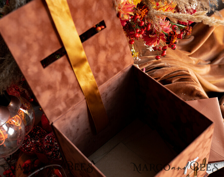 KARTONBOXEN  
 Samtkartenboxen Terrakotta Geschenkkartenbox, Samt Herbsthochzeits-Wunschbrunnen Geldgeschenkkartenbox, Rost personalisierte Hochzeitskartenbox, Kupfer Luxus Kartenbox, Burnt Orange Hochzeitskartenbox mit Deckel, Burnt Orange Hochzeitsgeldbox, Hochzeitskartenbox