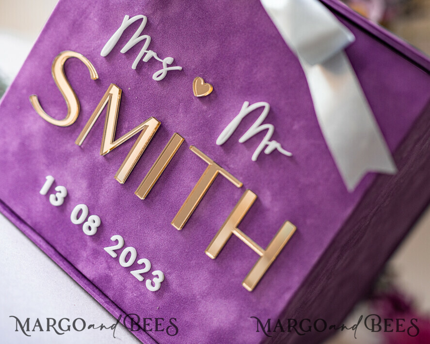 KARTONBOXEN  
 Samtkartenboxen Hochzeits-Wunschbrunnen-Kartenbox, Geschenkkartenbox, Samt lila Hochzeits-Wunschbrunnen Geldgeschenkkartenbox, personalisierte Hochzeitskartenbox, Luxus-Kartenbox, Hochzeitskartenbox mit Deckel, Hochzeitsgeldbox, Hochzeitskartenbox, BVpx3