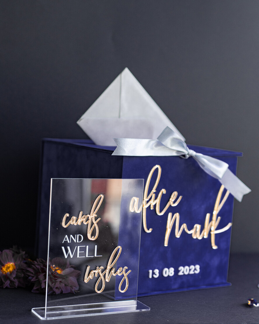KARTONBOXEN  
 Samtkartenboxen Geschenkkartenbox & Karten mit besten Wünschen Set, Samt Navy Hochzeitswunschbrunnen Geldgeschenkkartenbox, personalisierte Hochzeitskartenbox, luxuriöse Kartenbox, Hochzeitskartenbox mit Deckel, Hochzeitsgeldbox, Hochzeitskartenbox.