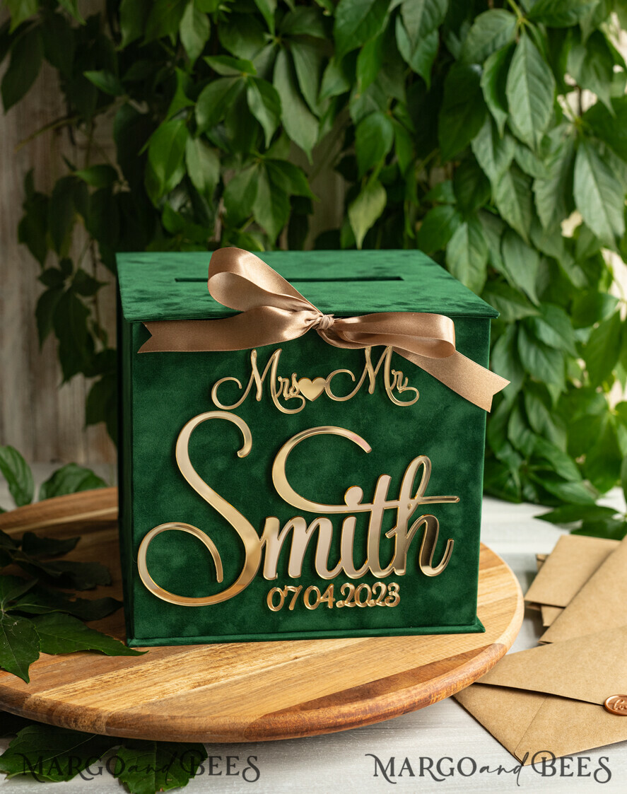 KARTONBOXEN  
 Samtkartenboxen Hochzeitskartenbox für Gartenhochzeiten, Geschenkkartenbox & Schild-Set, Samtgrüne Hochzeitswunschbox für Geldgeschenke, personalisierte Hochzeitskartenbox, luxuriöse Kartenbox mit Grünpflanzen, Hochzeitskartenbox mit Deckel, smaragdgrüne Hochzeitsgeldbox, Hochzeitskartenbox für Gartenhochzeiten.